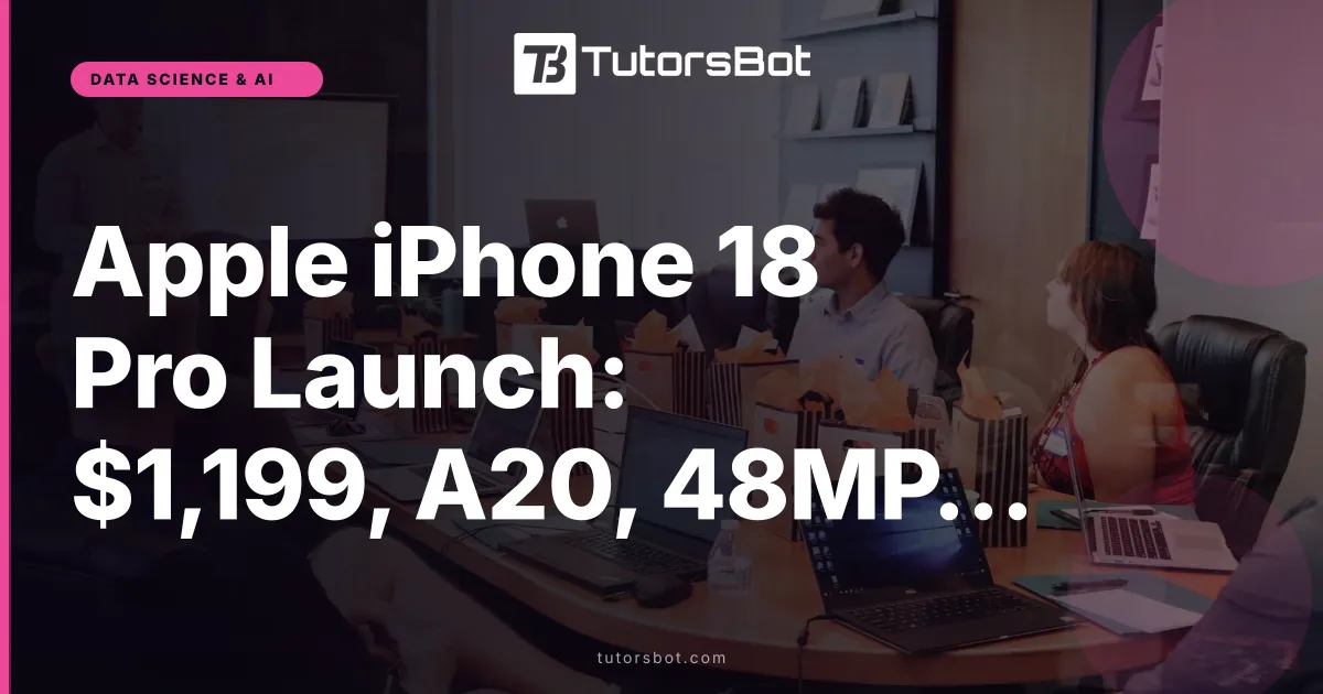 Apple iPhone 18 Pro Launch: $1,199, A20, 48MP Camera