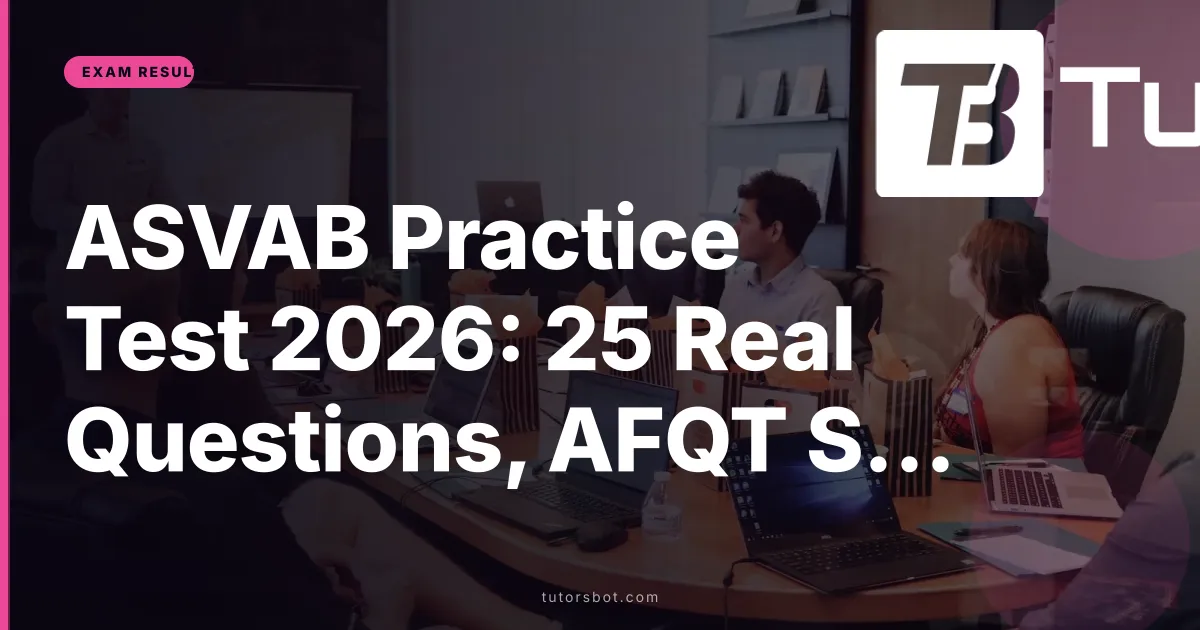 ASVAB Practice Test 2026: 25 Real Questions, AFQT Scores & Free Study Plan