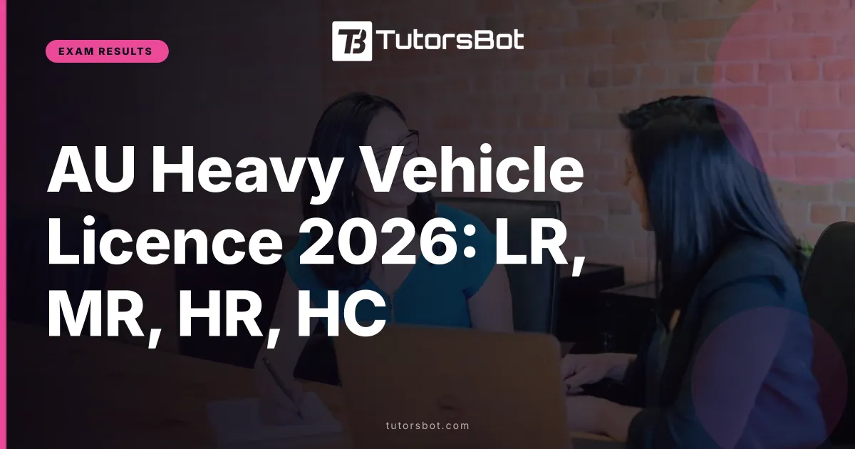 AU Heavy Vehicle Licence 2026: LR, MR, HR, HC