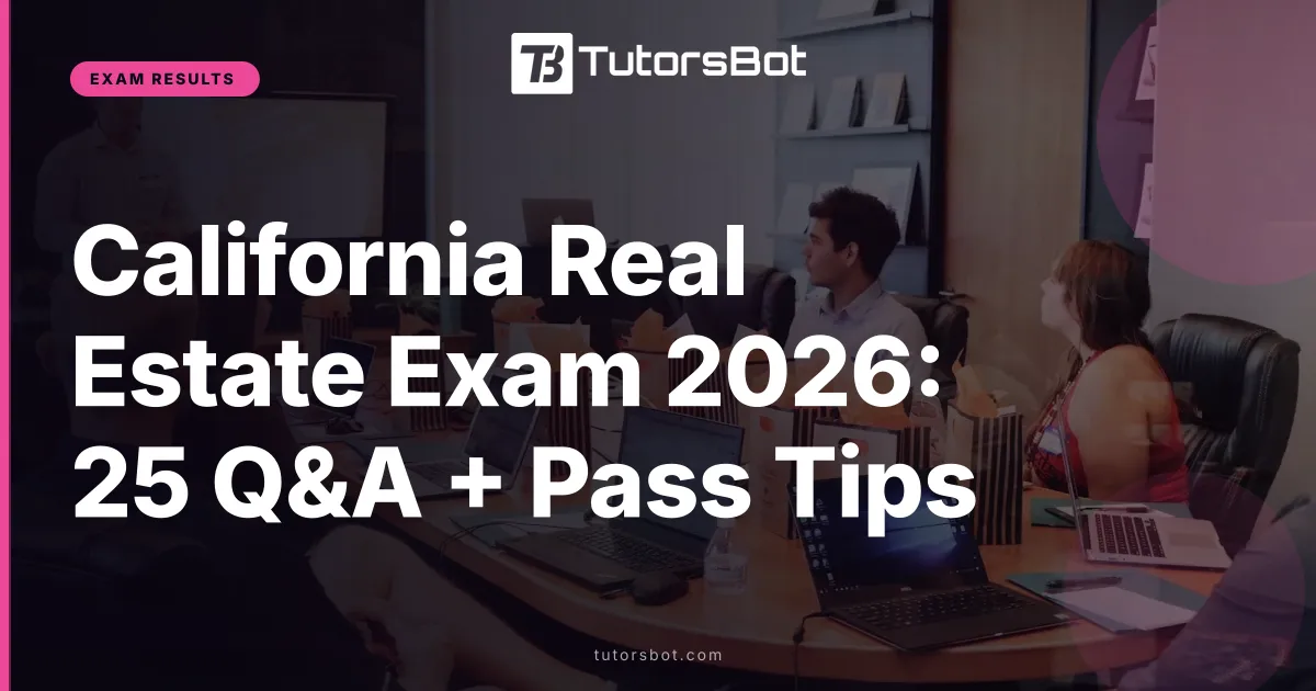 California Real Estate Exam 2026: 25 Q&A + Pass Tips