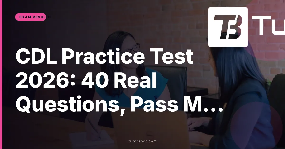 CDL Practice Test 2026: 40 Real Questions, Pass Marks & Free Study Guide