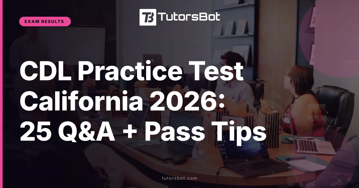 CDL Practice Test California 2026: 25 Q&A + Pass Tips