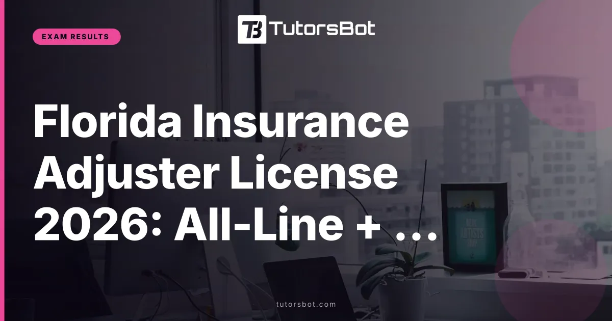 Florida Insurance Adjuster License 2026: All-Line + 6-20 Guide