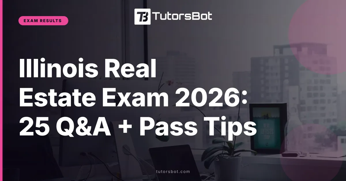 Illinois Real Estate Exam 2026: 25 Q&A + Pass Tips
