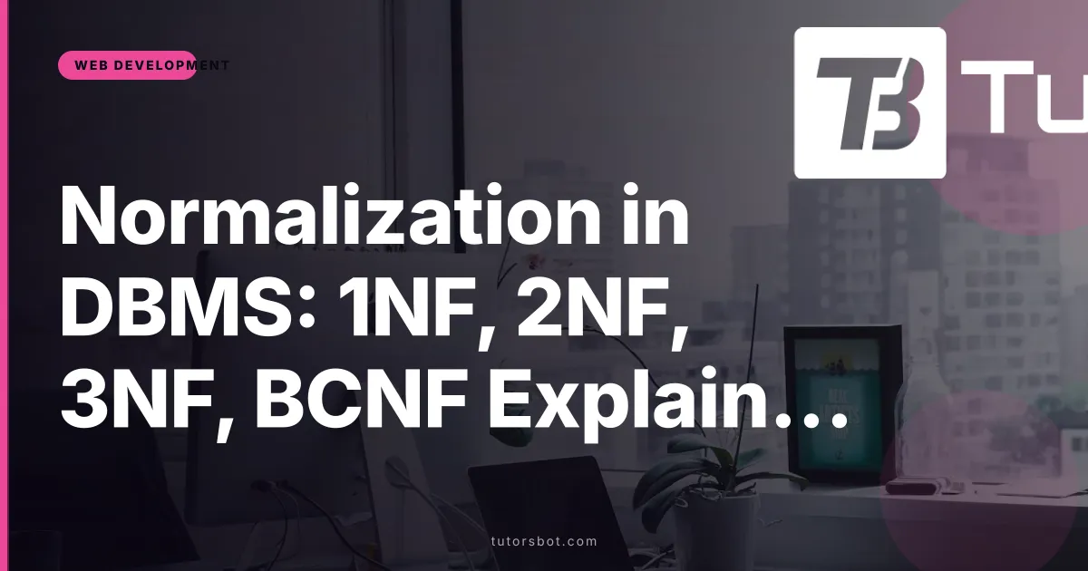 Normalization in DBMS: 1NF, 2NF, 3NF, BCNF Explained