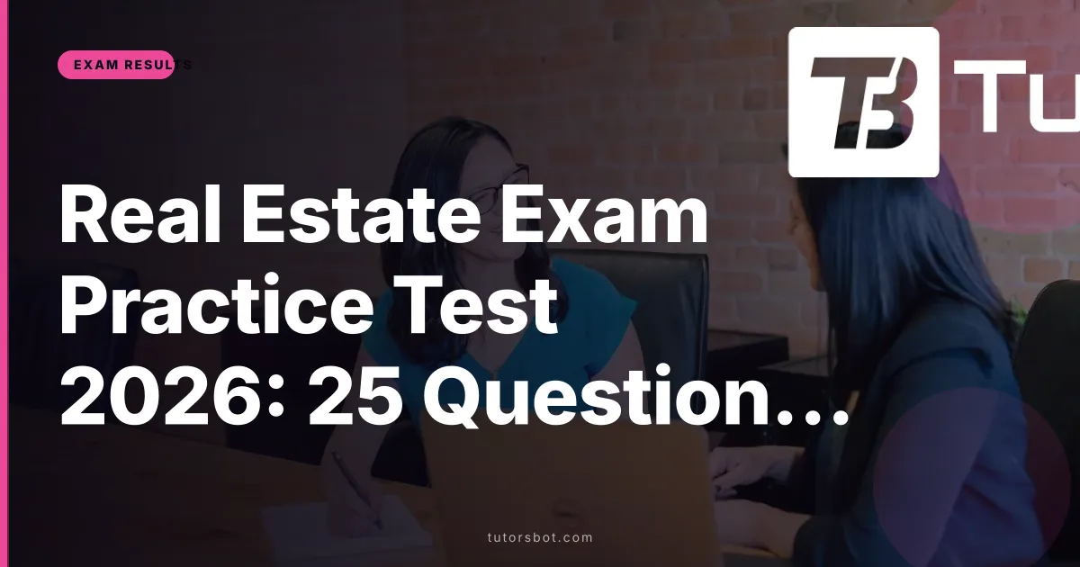 Real Estate Exam Practice Test 2026: 25 Questions, Pass Marks & State Splits