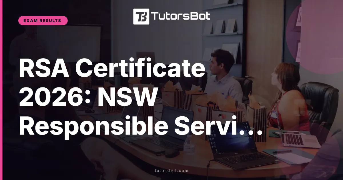 RSA Certificate 2026: NSW Responsible Service Alcohol