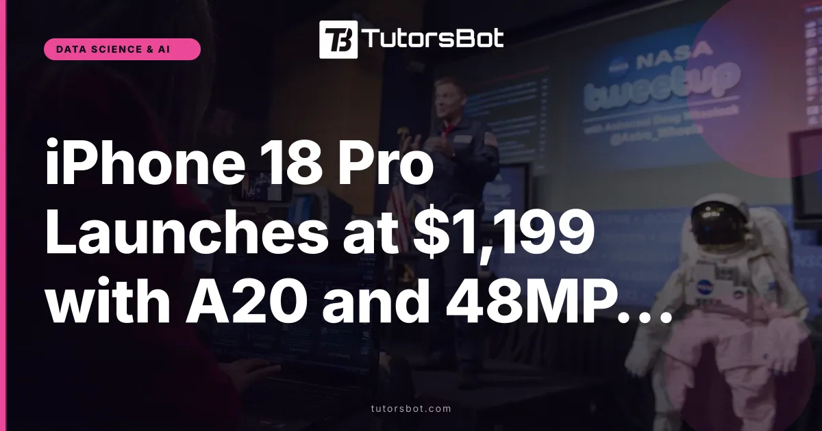 iPhone 18 Pro Launches at $1,199 with A20 and 48MP Camera