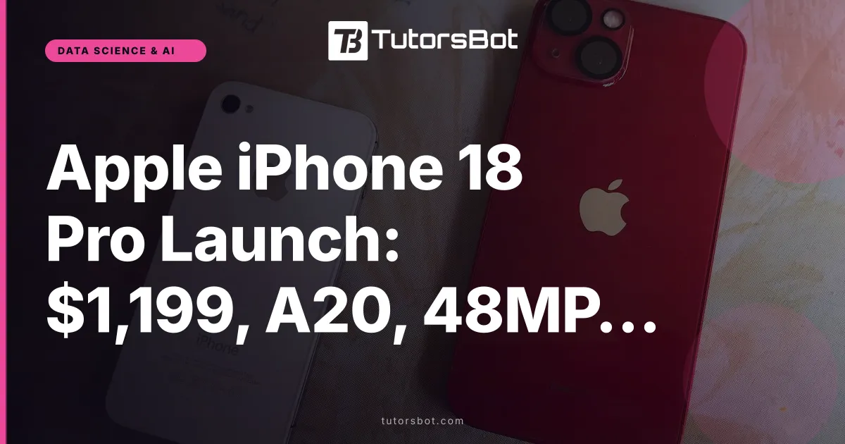 Apple iPhone 18 Pro Launch: $1,199, A20, 48MP Camera