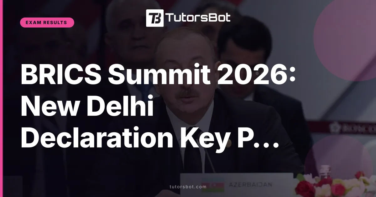 BRICS Summit 2026: New Delhi Declaration Key Points