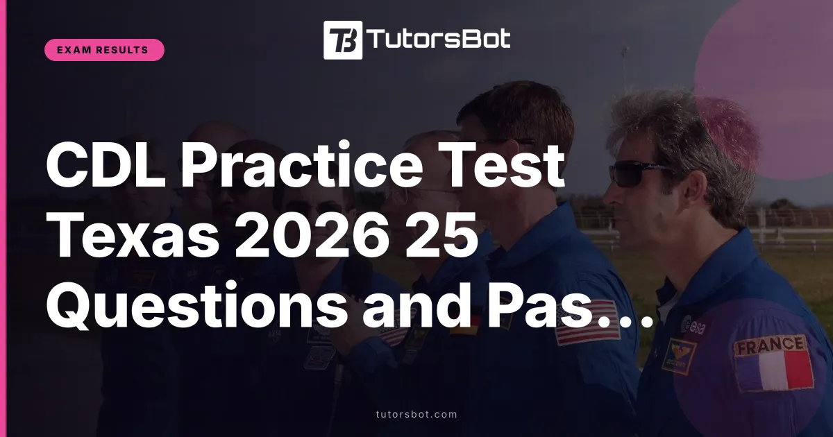 CDL Practice Test Texas 2026 25 Questions and Pass Tips