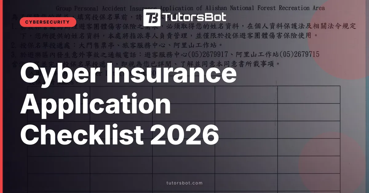 Cyber Insurance Application Checklist 2026