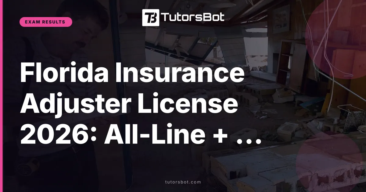 Florida Insurance Adjuster License 2026: All-Line + 6-20 Guide