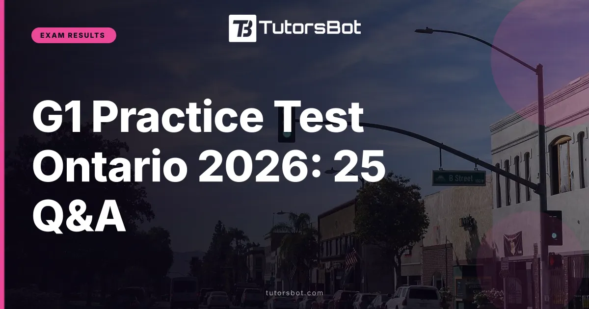 G1 Practice Test Ontario 2026: 25 Q&A