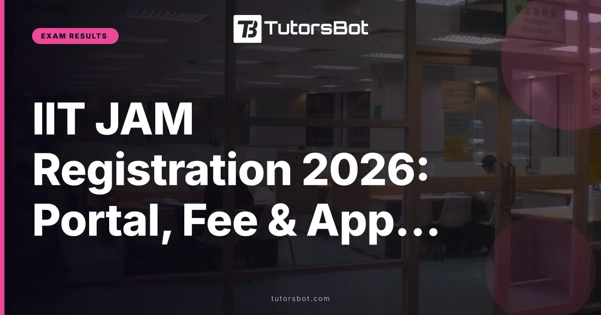 IIT JAM Registration 2026: Portal, Fee & Apply