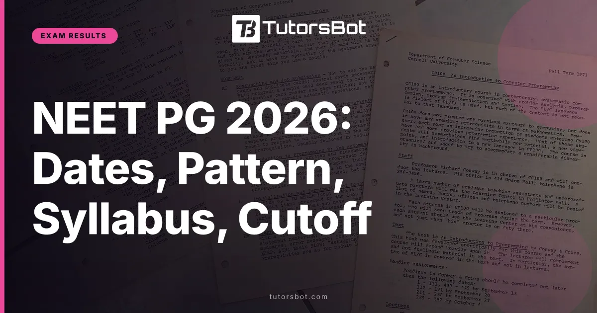 NEET PG 2026: Dates, Pattern, Syllabus, Cutoff