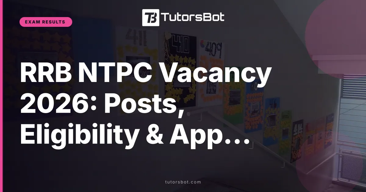 RRB NTPC Vacancy 2026: Posts, Eligibility & Apply