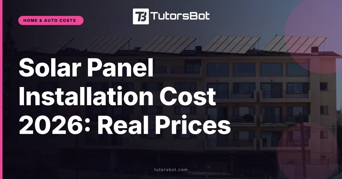 Solar Panel Installation Cost 2026: Real Prices