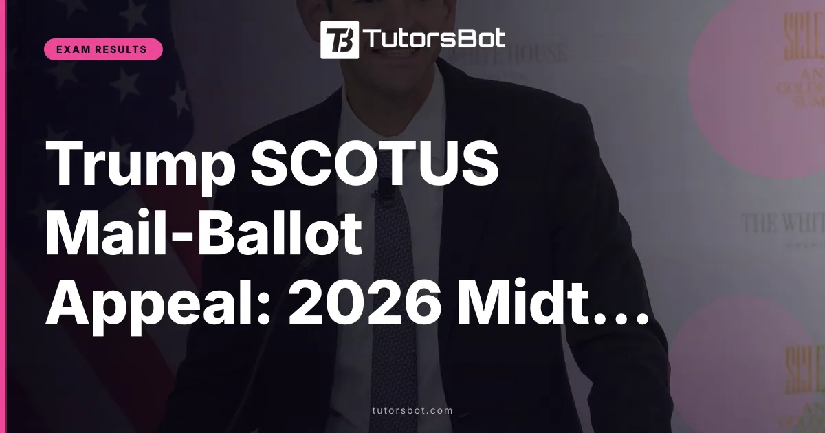 Trump SCOTUS Mail-Ballot Appeal: 2026 Midterms