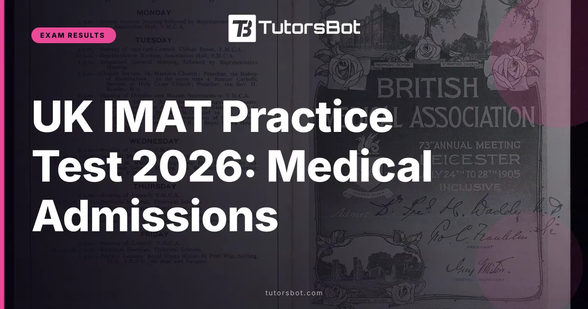 UK IMAT Practice Test 2026: Medical Admissions