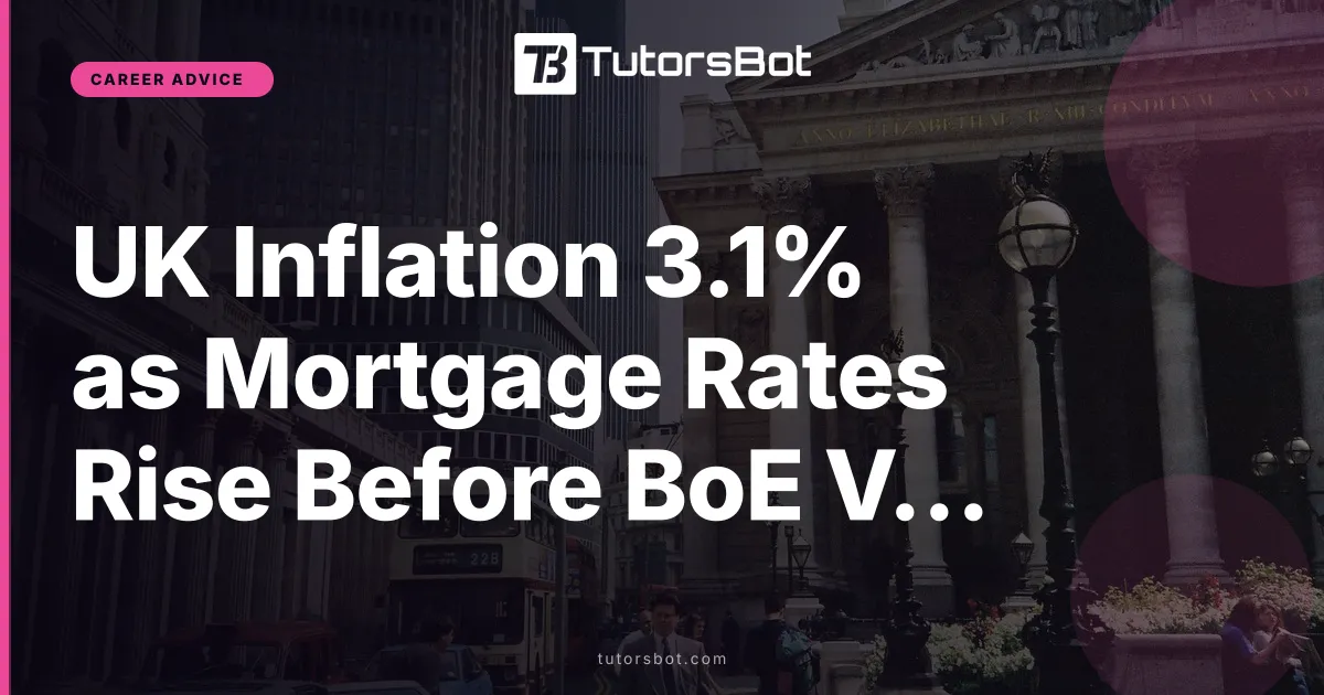 UK Inflation 3.1% as Mortgage Rates Rise Before BoE Vote