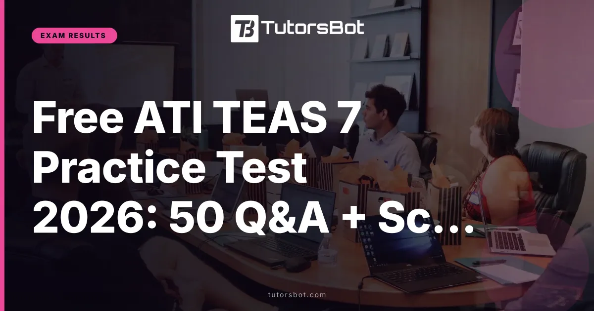 Free ATI TEAS 7 Practice Test 2026: 50 Q&A + Score
