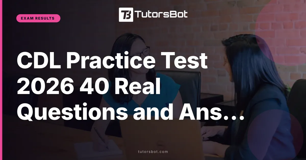 CDL Practice Test 2026 40 Real Questions and Answers