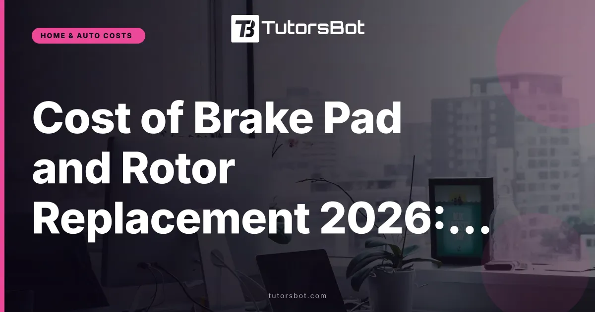 Cost of Brake Pad and Rotor Replacement 2026: $300 to $800