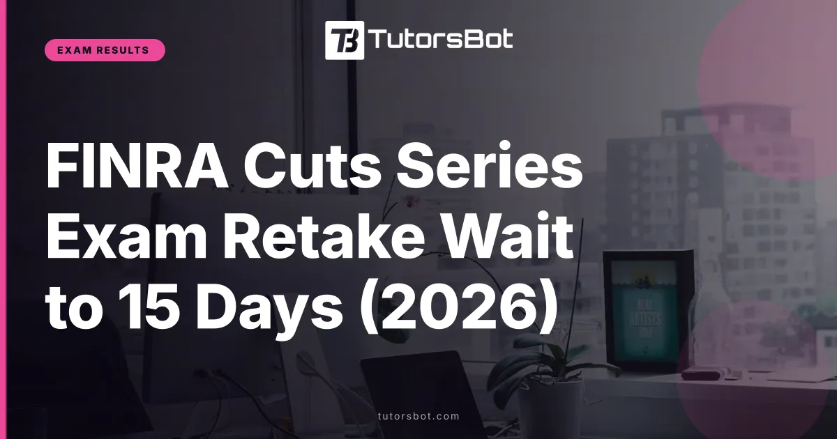 FINRA Cuts Series Exam Retake Wait to 15 Days (2026)
