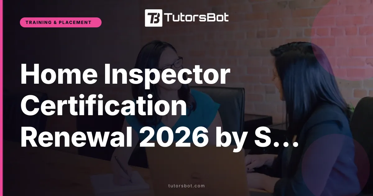 Home Inspector Certification Renewal 2026 by State Cost