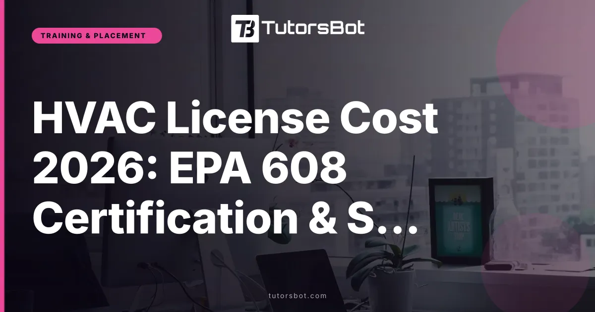 HVAC License Cost 2026: EPA 608 Certification & State