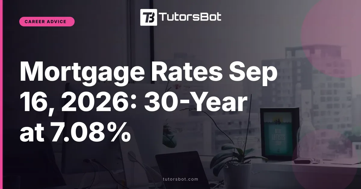 Mortgage Rates Sep 16, 2026: 30-Year at 7.08%