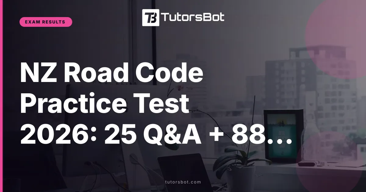 NZ Road Code Practice Test 2026: 25 Q&A + 88% Pass Mark