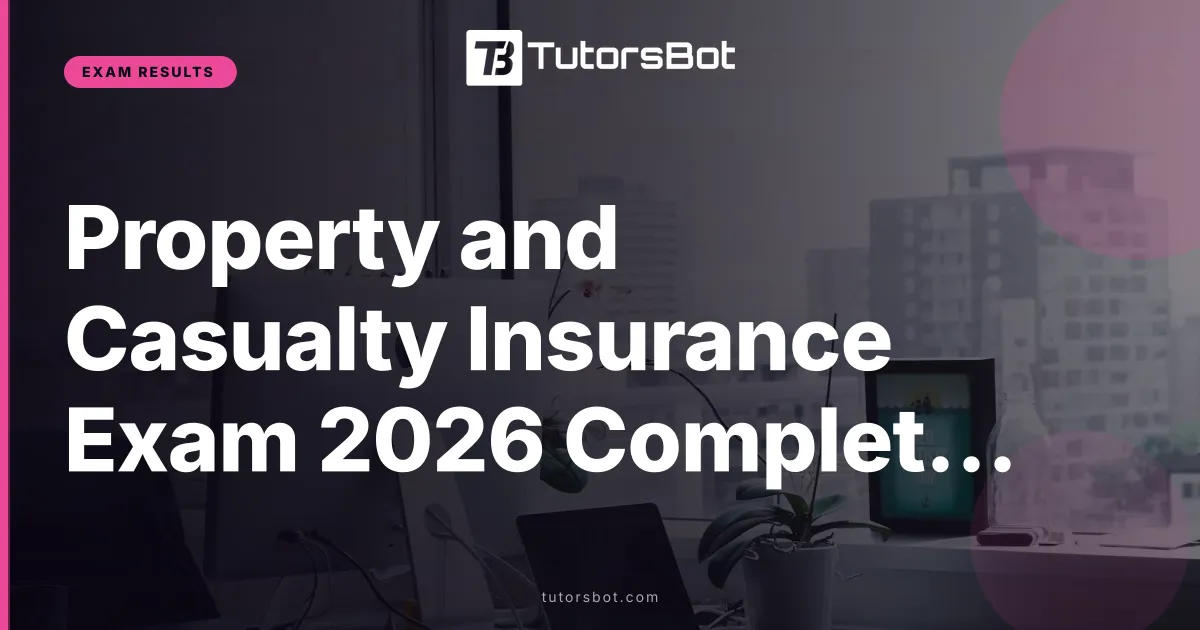 Property and Casualty Insurance Exam 2026 Complete Guide