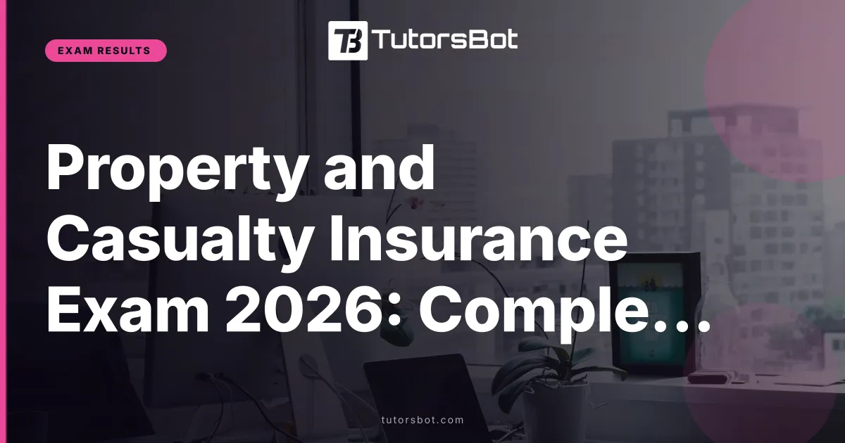 Property and Casualty Insurance Exam 2026: Complete Guide