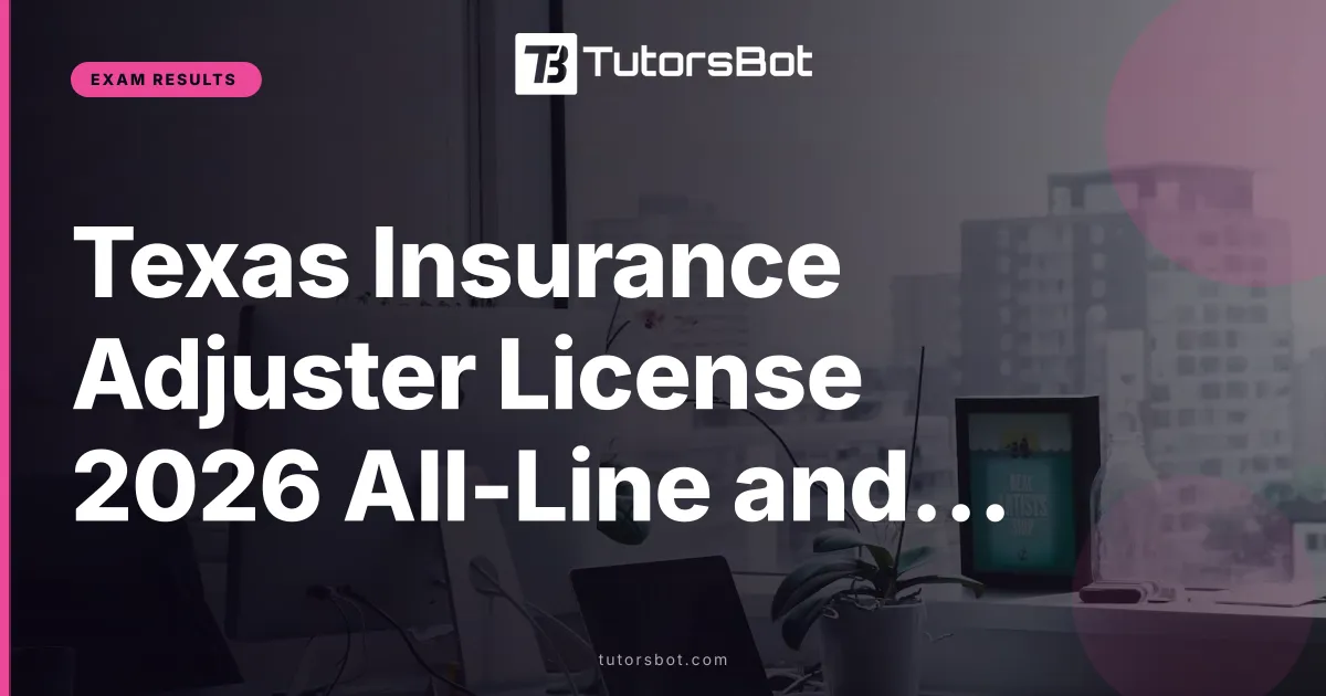 Texas Insurance Adjuster License 2026 All-Line and P&C Guide