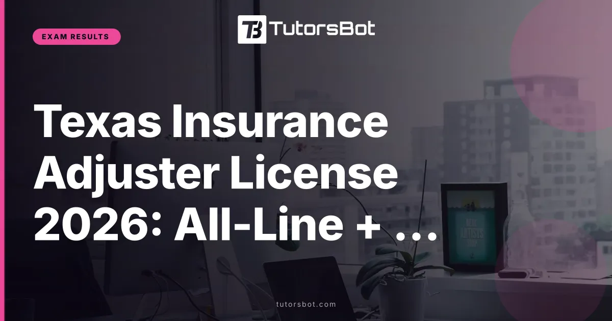 Texas Insurance Adjuster License 2026: All-Line + P&C Guide