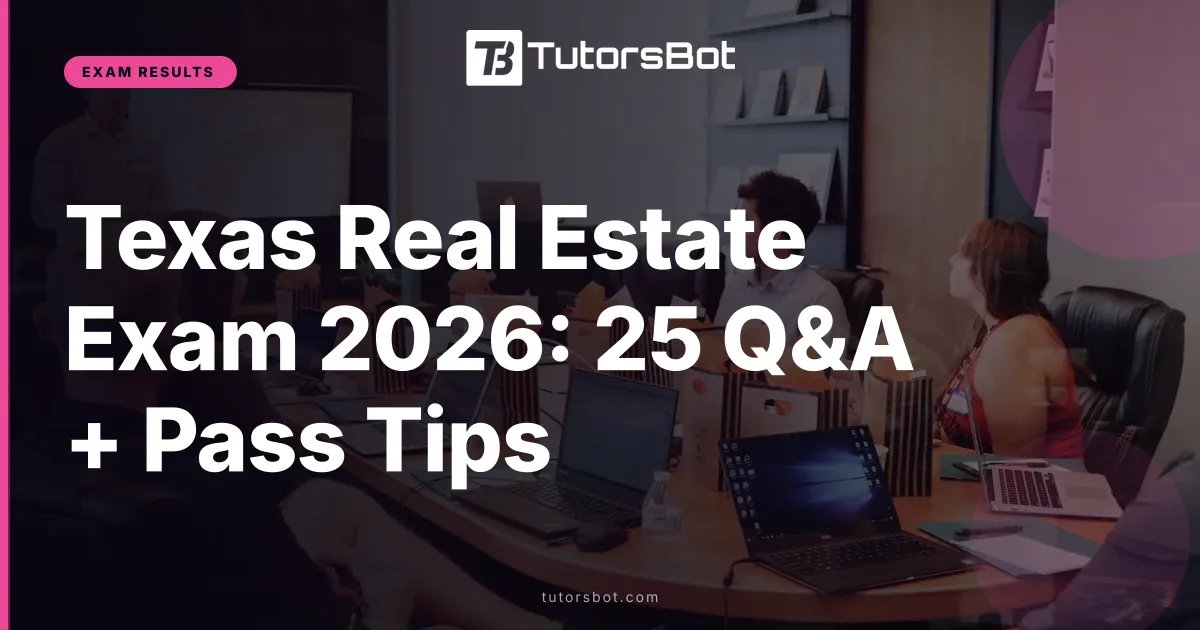 Texas Real Estate Exam 2026: 25 Q&A + Pass Tips