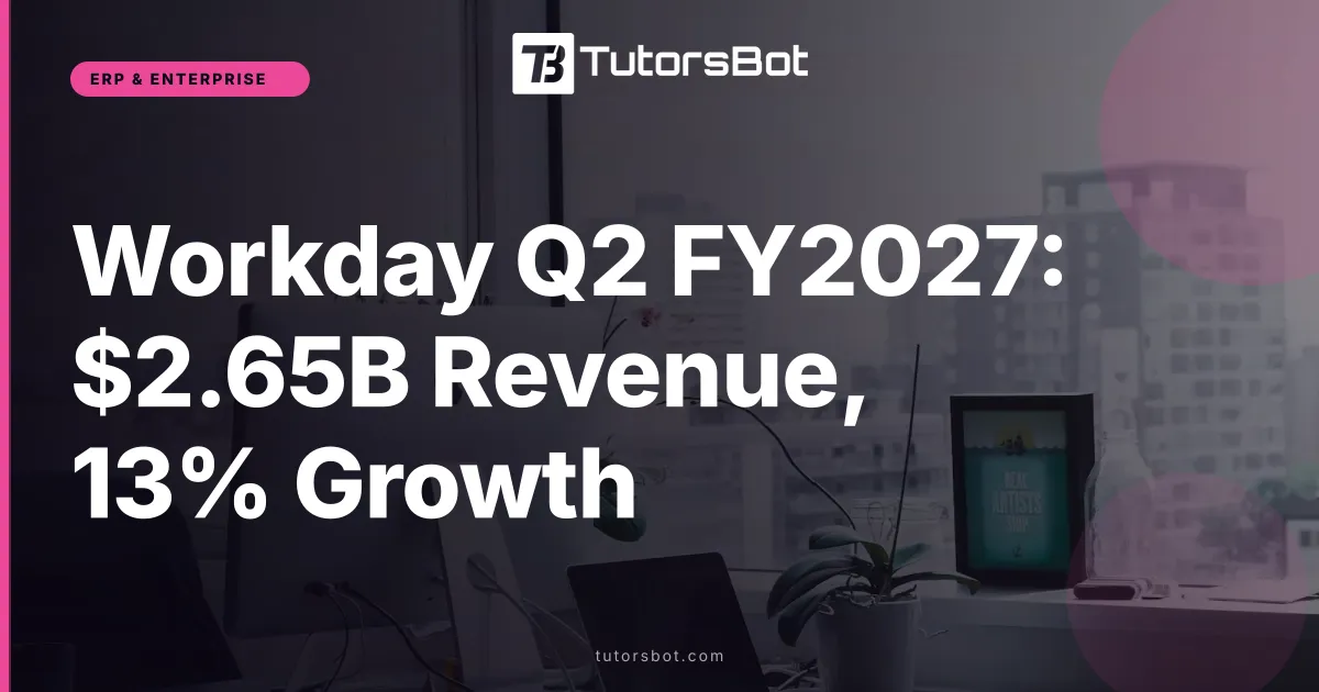 Workday Q2 FY2027: $2.65B Revenue, 13% Growth